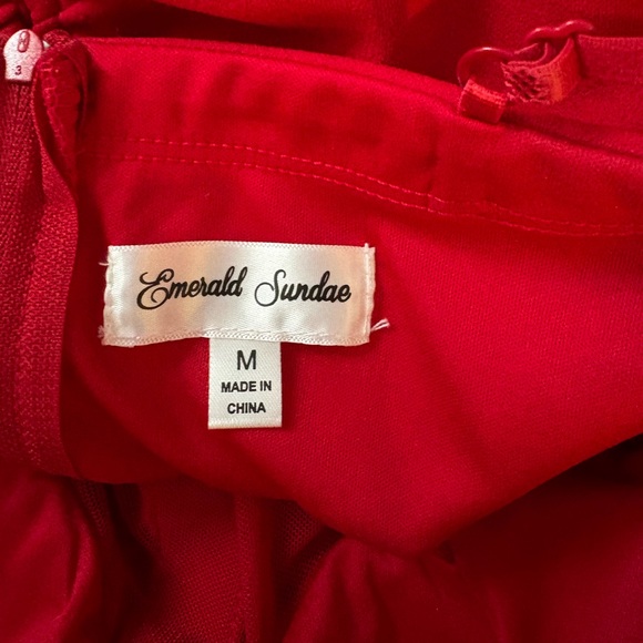 Red Spaghetti-Strap Ruched Prom Dress - Picture 4 of 4